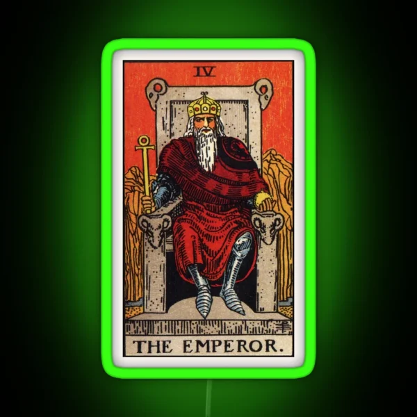 IV The Emperor Tarot Card RGB Neon Sign