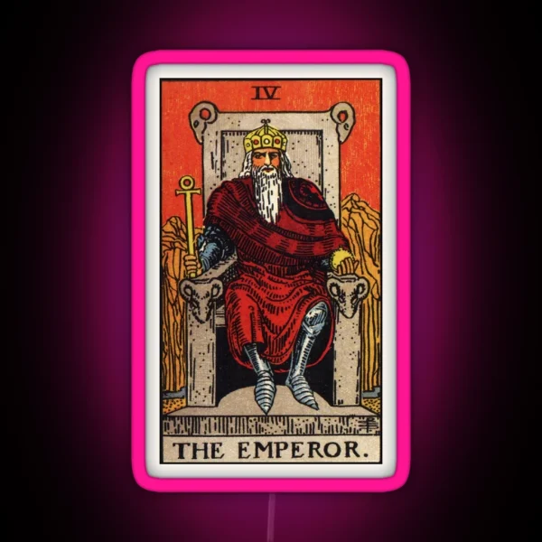 IV The Emperor Tarot Card RGB Neon Sign