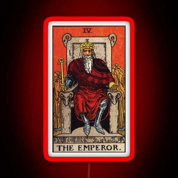 IV The Emperor Tarot Card RGB Neon Sign