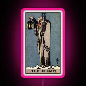 IX The Hermit Tarot Card RGB Neon Sign