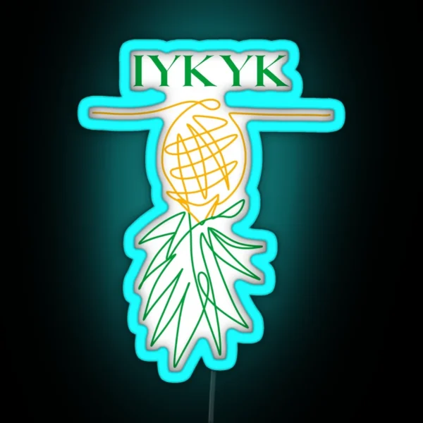 IYKYK Swinger Lifestyle Upsidedown Pineapple RGB Neon Sign