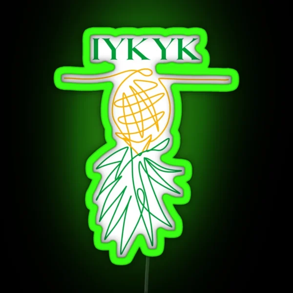 IYKYK Swinger Lifestyle Upsidedown Pineapple RGB Neon Sign