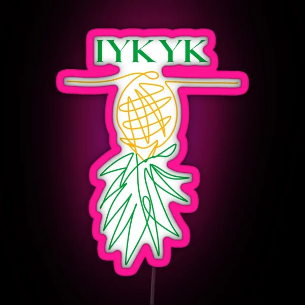 IYKYK Swinger Lifestyle Upsidedown Pineapple RGB Neon Sign