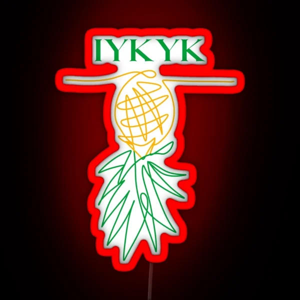 IYKYK Swinger Lifestyle Upsidedown Pineapple RGB Neon Sign