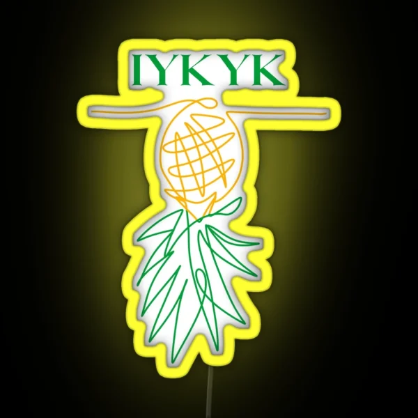 IYKYK Swinger Lifestyle Upsidedown Pineapple RGB Neon Sign