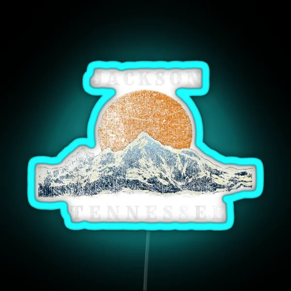 Jackson Tennessee Mountain Sunset Scene RGB Neon Sign
