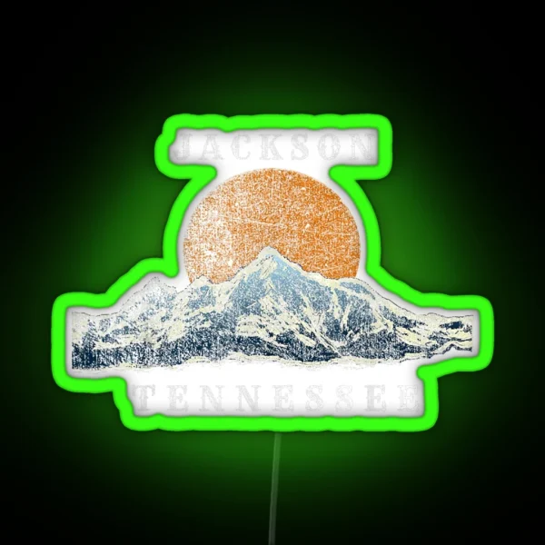 Jackson Tennessee Mountain Sunset Scene RGB Neon Sign