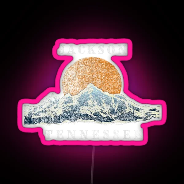 Jackson Tennessee Mountain Sunset Scene RGB Neon Sign