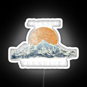 Jackson Tennessee Mountain Sunset Scene RGB Neon Sign