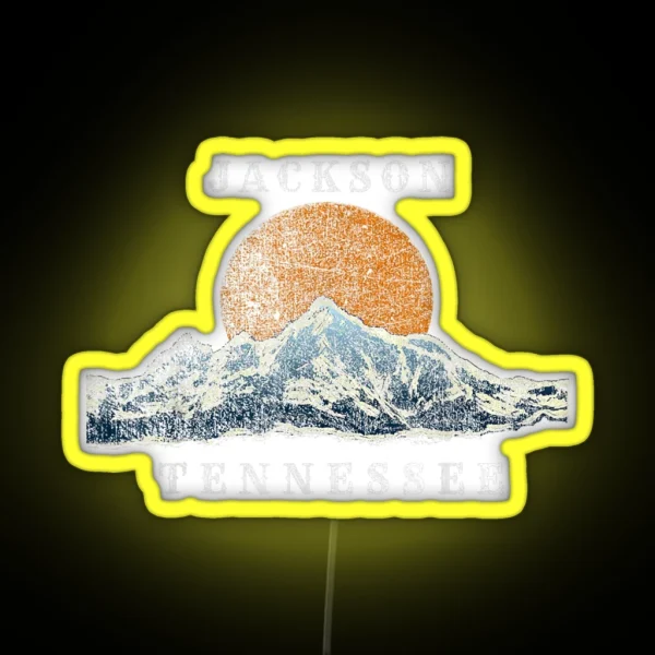 Jackson Tennessee Mountain Sunset Scene RGB Neon Sign
