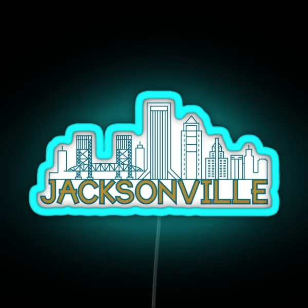 Jacksonville Florida Downtown RGB Neon Sign
