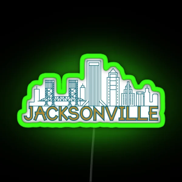 Jacksonville Florida Downtown RGB Neon Sign