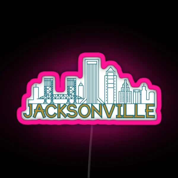 Jacksonville Florida Downtown RGB Neon Sign