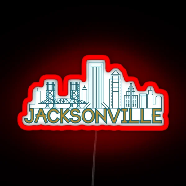 Jacksonville Florida Downtown RGB Neon Sign