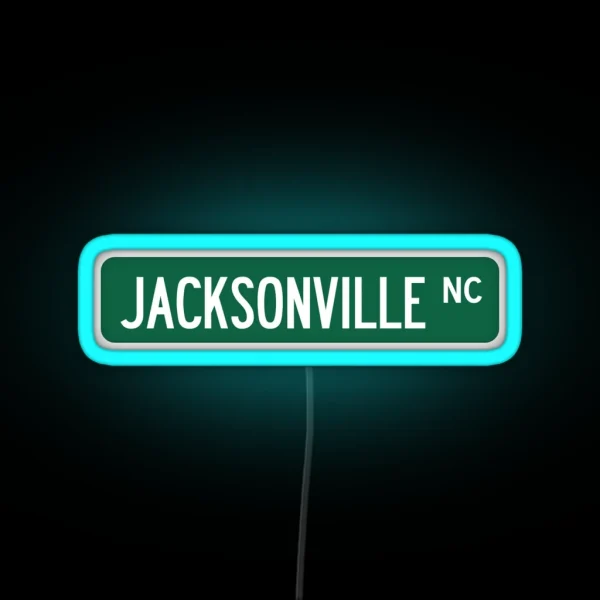 Jacksonville NC Street Sign RGB Neon Sign
