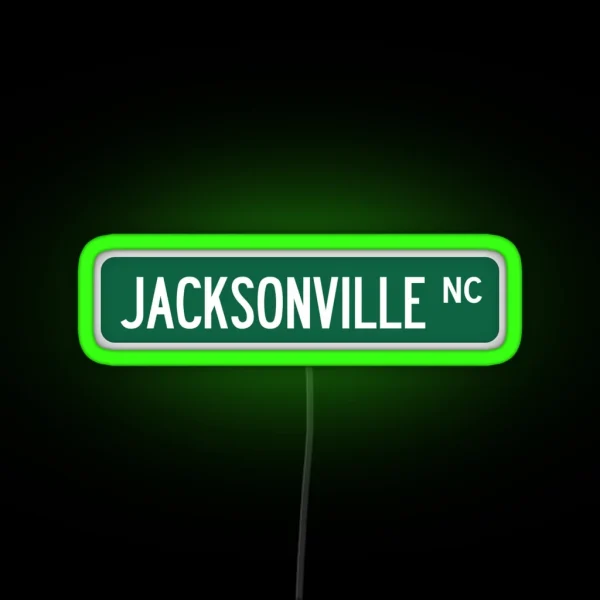 Jacksonville NC Street Sign RGB Neon Sign