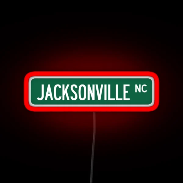 Jacksonville NC Street Sign RGB Neon Sign