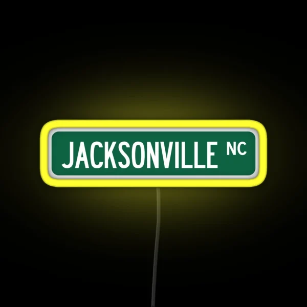 Jacksonville NC Street Sign RGB Neon Sign