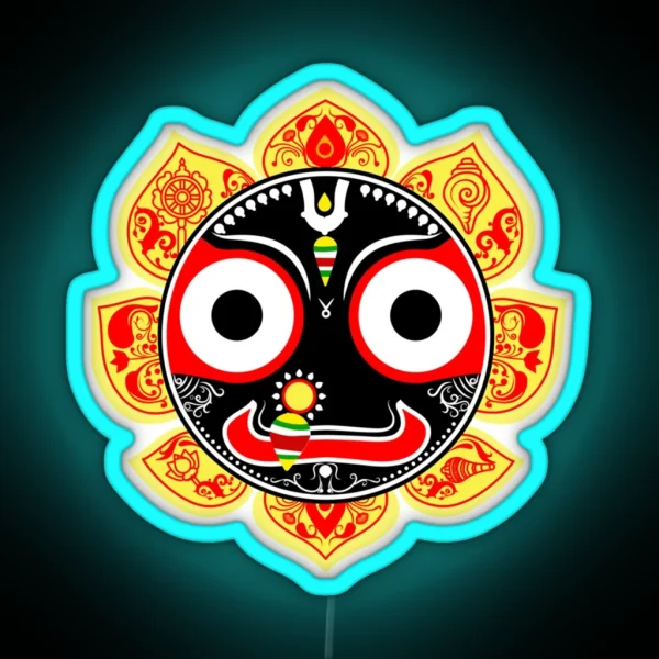 Jagannath The Lord Of Universe In Hinduism Treditional Art Style Of India Known As Pattachitra RGB Neon Sign