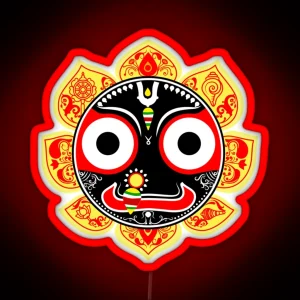 Jagannath The Lord Of Universe In Hinduism Treditional Art Style Of India Known As Pattachitra RGB Neon Sign