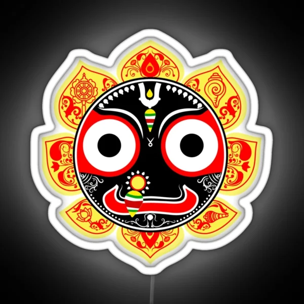 Jagannath The Lord Of Universe In Hinduism Treditional Art Style Of India Known As Pattachitra RGB Neon Sign