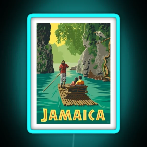 JAMAICA Vintage Caribbean Island Travel Advertising RGB Neon Sign