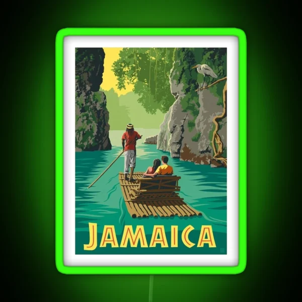 JAMAICA Vintage Caribbean Island Travel Advertising RGB Neon Sign