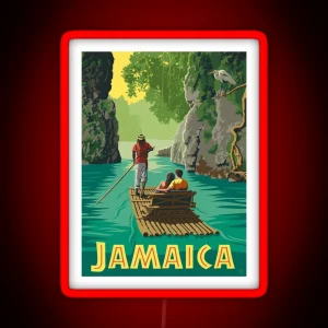 JAMAICA Vintage Caribbean Island Travel Advertising Print RGB Neon Sign