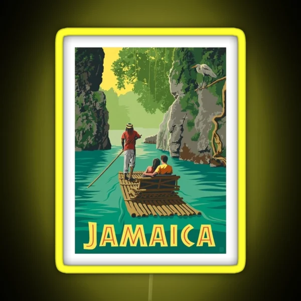 JAMAICA Vintage Caribbean Island Travel Advertising RGB Neon Sign