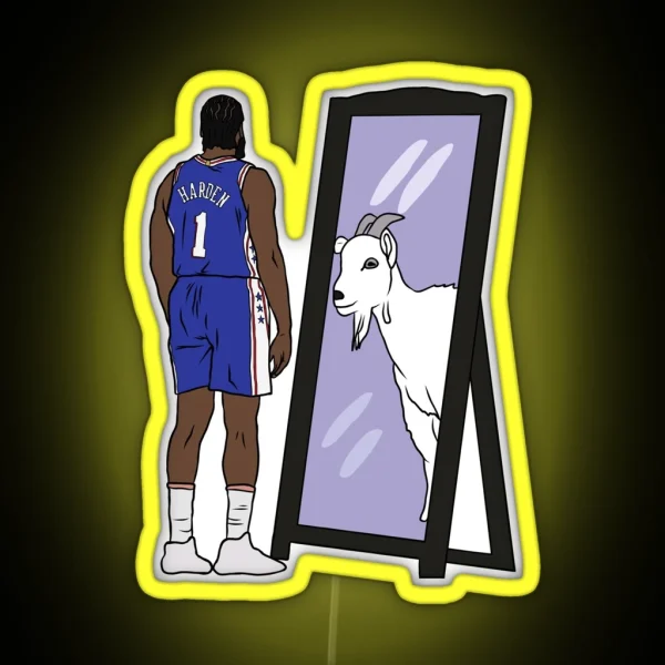 James Harden Mirror GOAT RGB Neon Sign