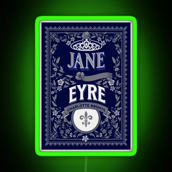 Jane Eyre Charlotte Bronte Book Cover Art RGB Neon Sign