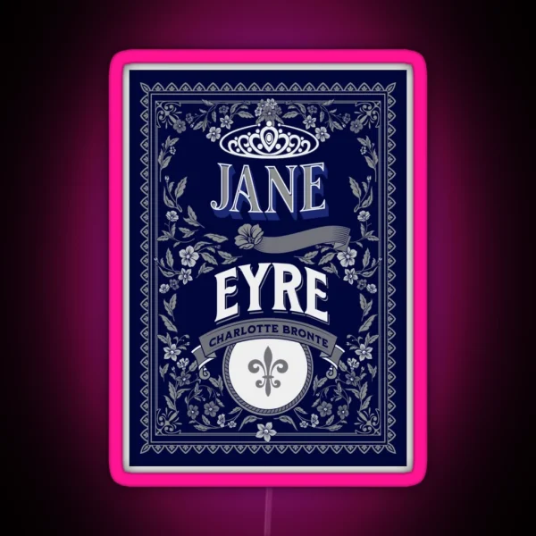 Jane Eyre Charlotte Bronte Book Cover Art RGB Neon Sign