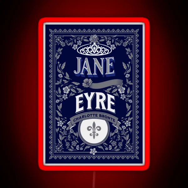 Jane Eyre Charlotte Bronte Book Cover Art RGB Neon Sign