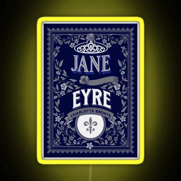 Jane Eyre Charlotte Bronte Book Cover Art RGB Neon Sign