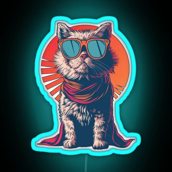Japan Chill Cat RGB Neon Sign