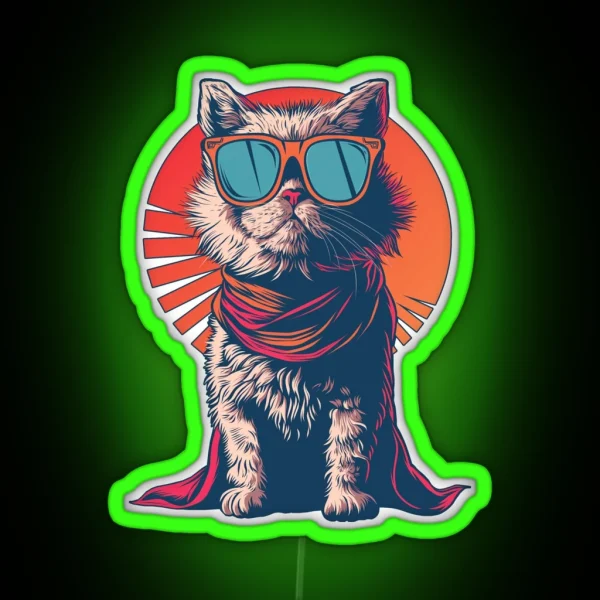 Japan Chill Cat RGB Neon Sign