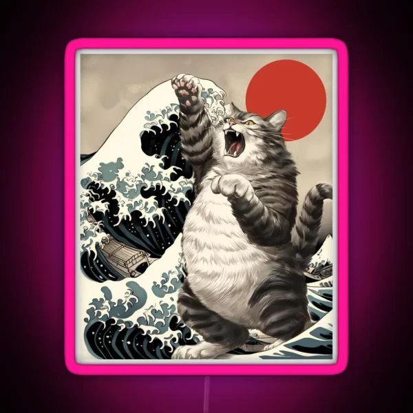 Japanese Catzilla Cat RGB Neon Sign