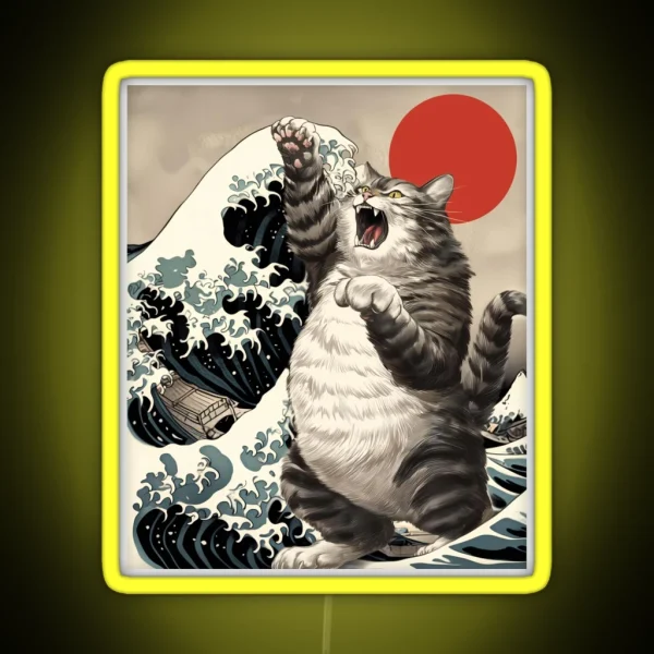 Japanese Catzilla Cat RGB Neon Sign