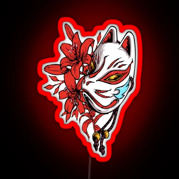 Japanese Fox Mask RGB Neon Sign