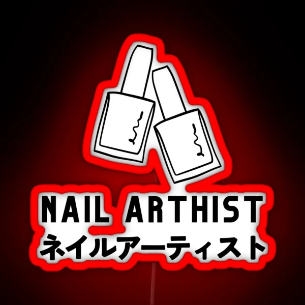 Japanese Nail Artist Logo Design Black RGB Neon Sign