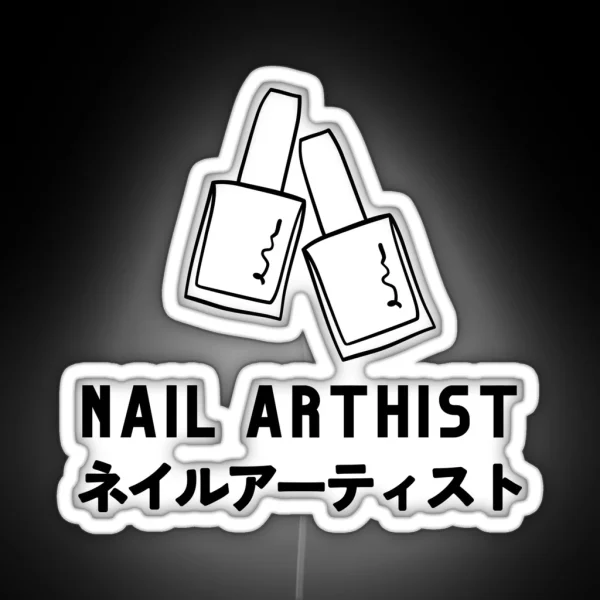 Japanese Nail Artist Logo Design Black RGB Neon Sign