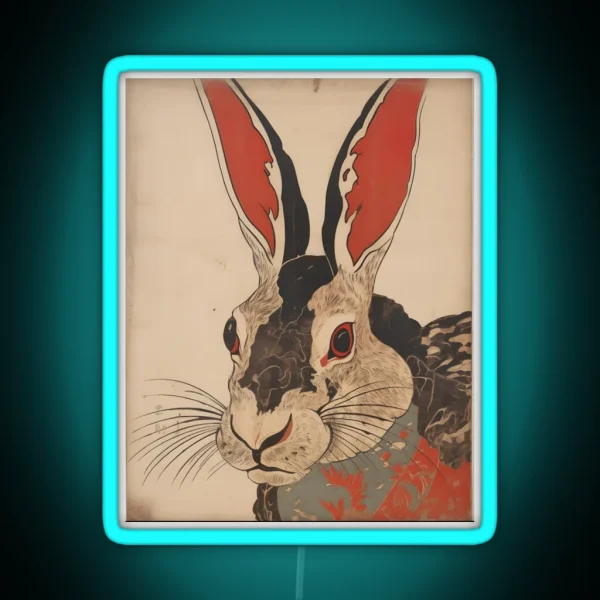 Japanese Rabbit RGB Neon Sign