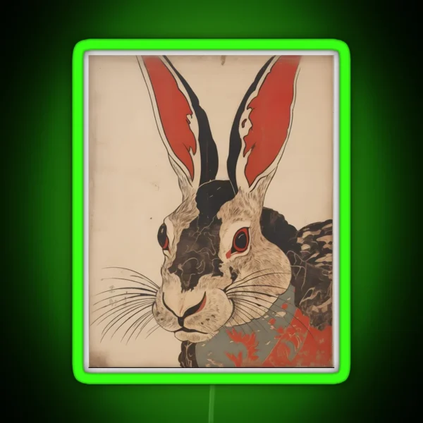 Japanese Rabbit RGB Neon Sign