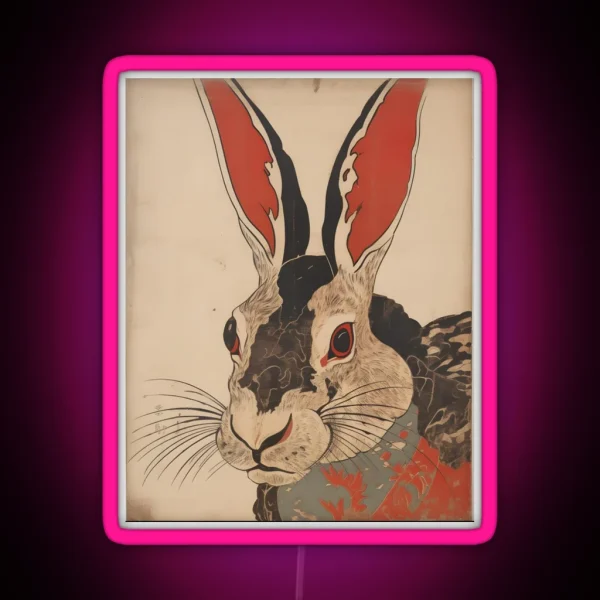 Japanese Rabbit RGB Neon Sign