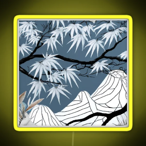 Japanese Snowy Mountains RGB Neon Sign
