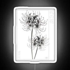 Japanese White Spider Lily Aesthetic RGB Neon Sign