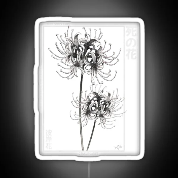 Japanese White Spider Lily Aesthetic RGB Neon Sign