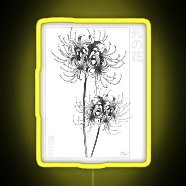 Japanese White Spider Lily Aesthetic RGB Neon Sign