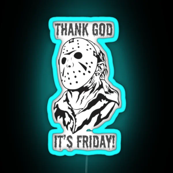 Jason Voorhees Thank God It S Friday RGB Neon Sign