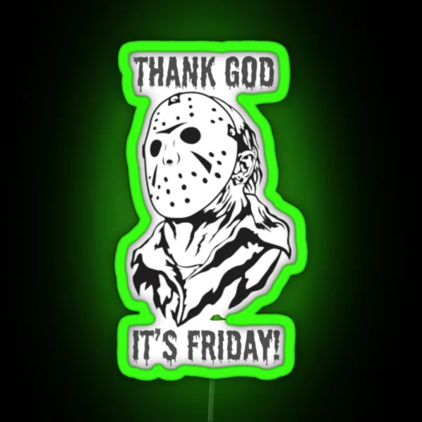 Jason Voorhees Thank God It S Friday RGB Neon Sign
